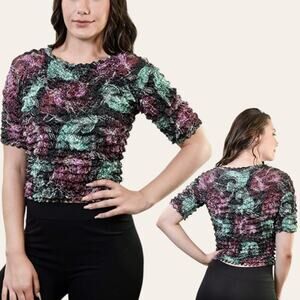 Y2K Popcorn Shirt Purple and Green